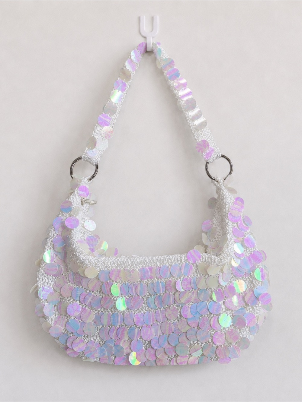 Y2K Sequin and Beaded Shoulder Bag